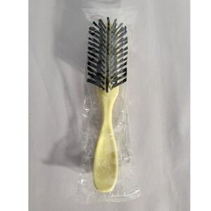 Vintage Style Yellow Hair Brush Boar Bristle Teasing Styling Grooming New